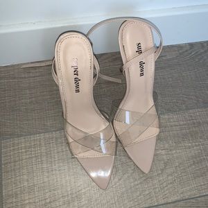 Nude high heels sandals